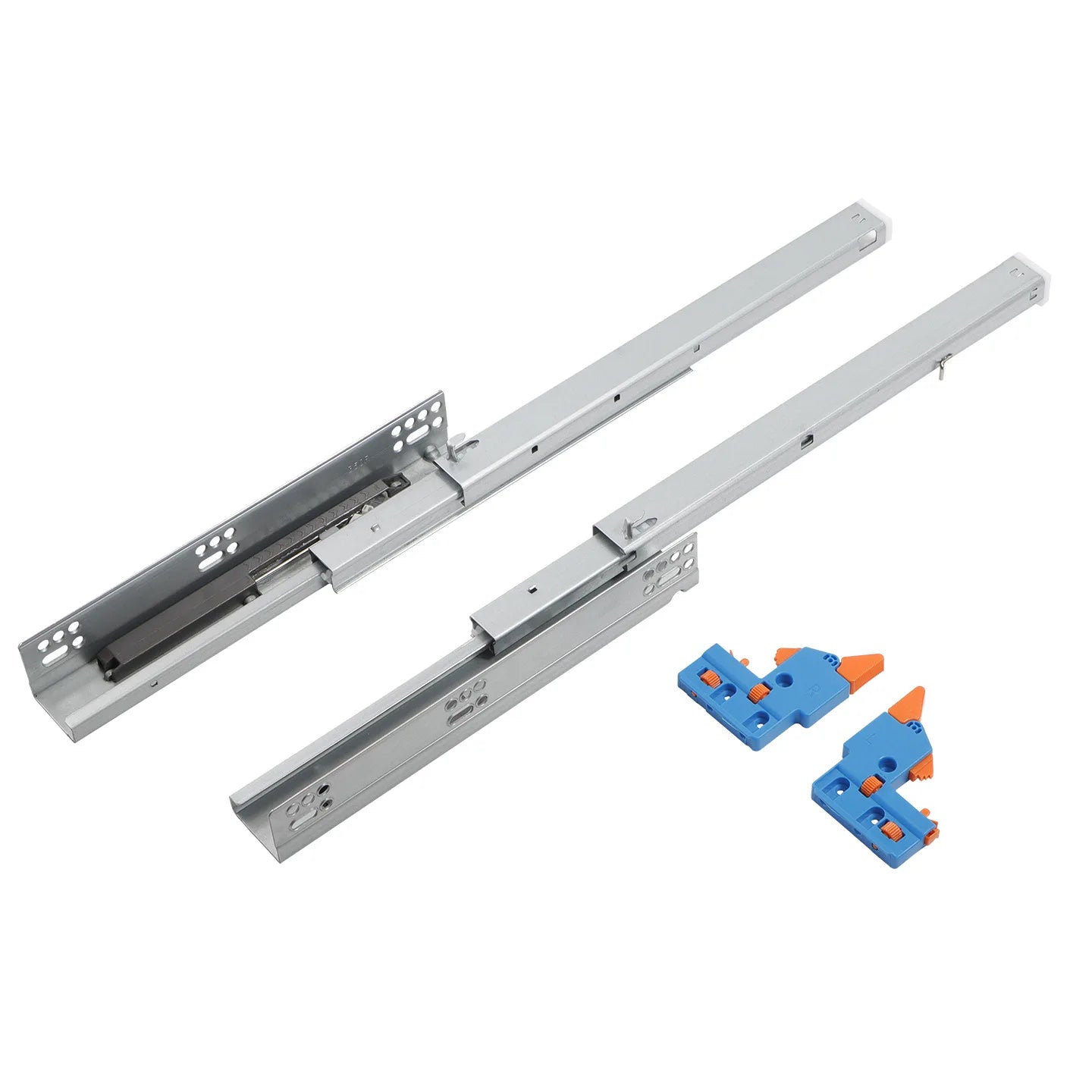 Drawer Three-section Synchronous Linkage Slide Rail Support Full Pull Slide Rail Damping Buffer Drawer Hidden Guide Rail