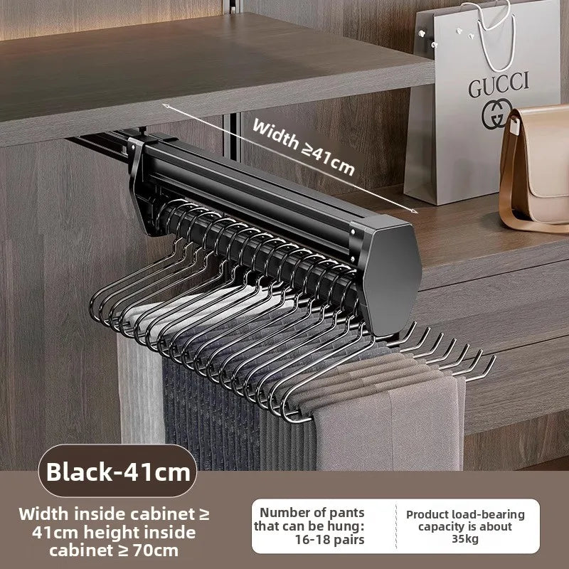 Manufacturer Pants Rack, Multi-functional Wardrobe, Clothing Pulling Track Shelf, Wardrobe Built-in Telescopic Pants Storage