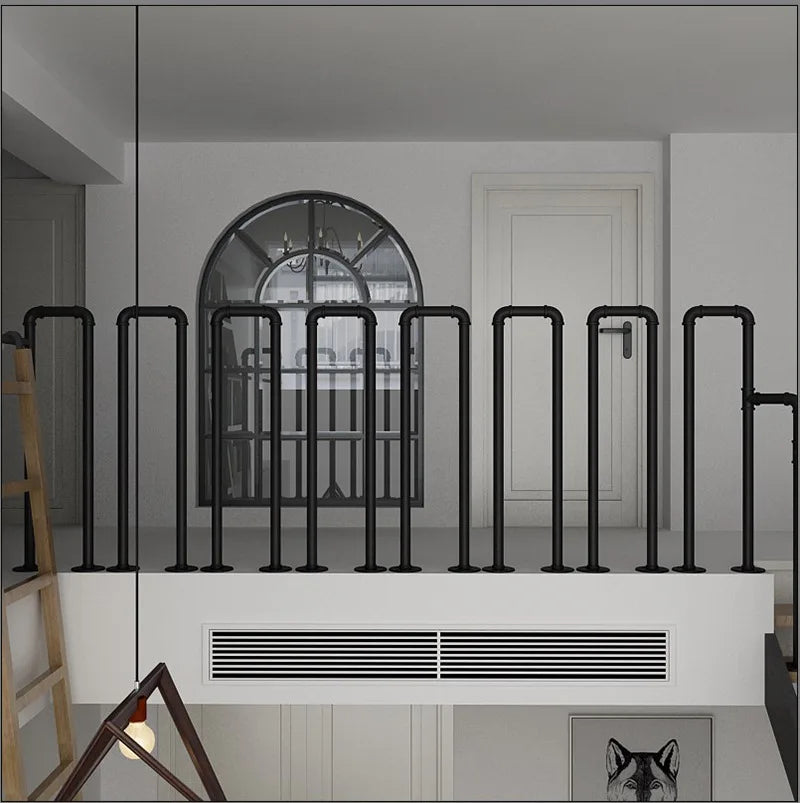 Simple Stair Handrail Household Elderly Children Household Fence Wrought Iron Water Pipe Indoor Creative Tone U-shaped Railing