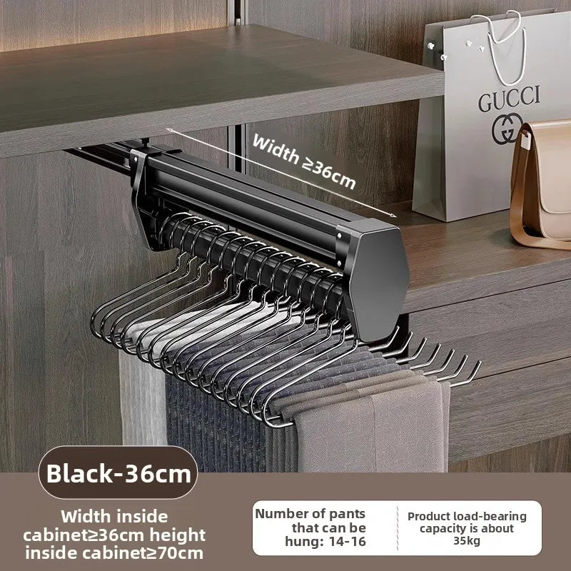 Manufacturer Pants Rack, Multi-functional Wardrobe, Clothing Pulling Track Shelf, Wardrobe Built-in Telescopic Pants Storage