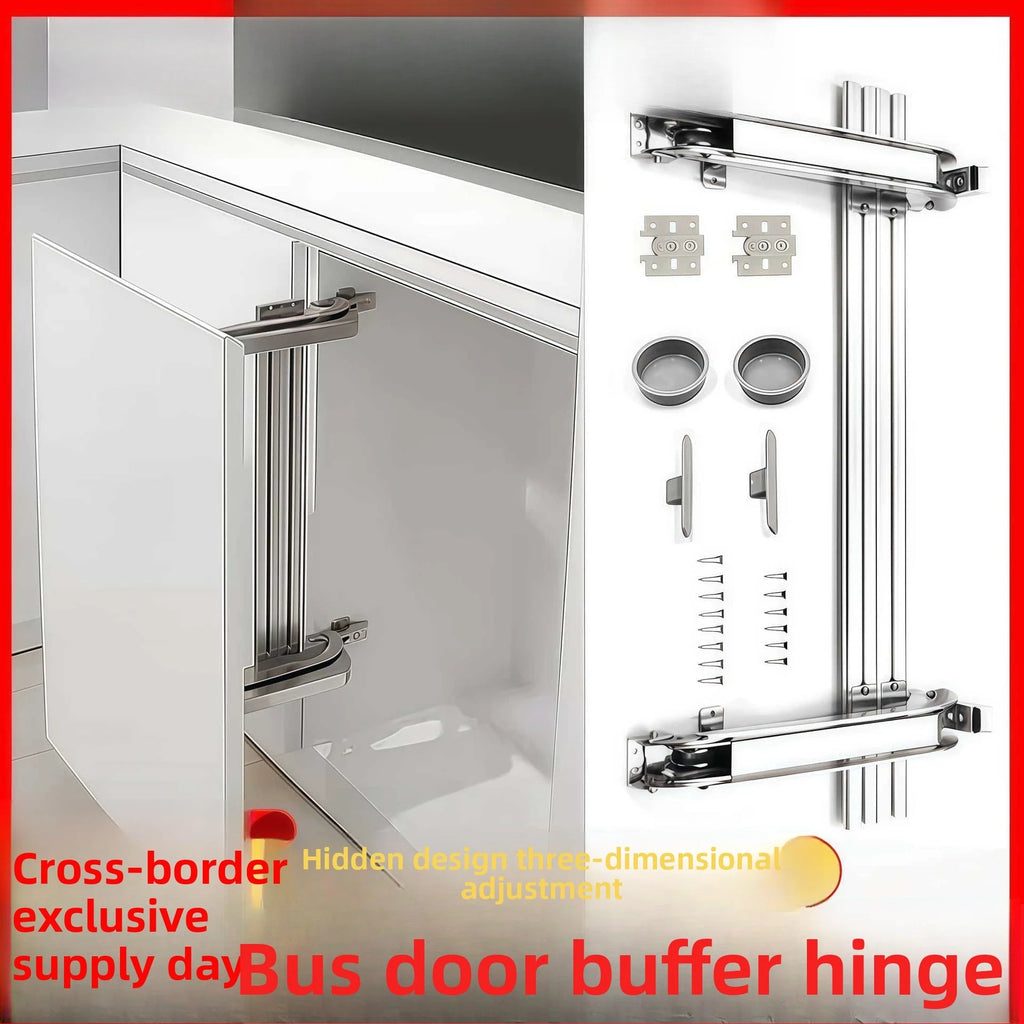 Bus Door Hinge Wardrobe Sliding Track Folding Door Cabinet Floor Damping Buffer Swing Door Hinge Accessories