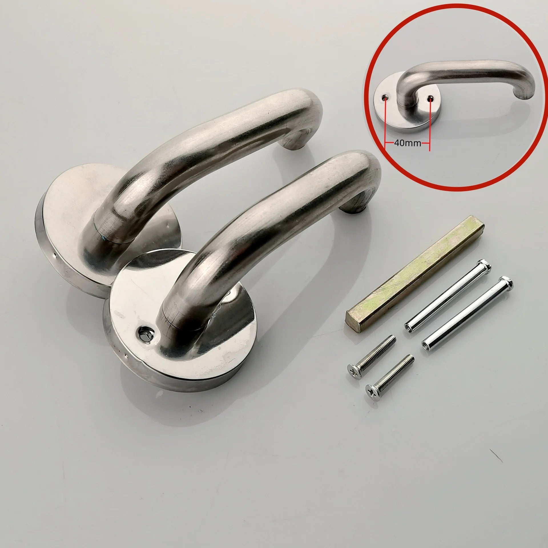 304 Stainless Steel Aisle Lock Stainless Steel Safety Channel Handle Single Tongue Aisle Fire Door Safety Lock